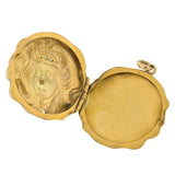 Art Nouveau 15kt Repousse & Diamond Maiden Locket