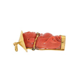 Vintage 18kt Carved Coral & Diamond Figural Pendant