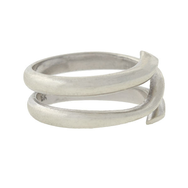 Vintage 18kt White Gold Wrapped Band Ring
