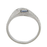 Art Deco 18kt Sapphire & Diamond Double Band