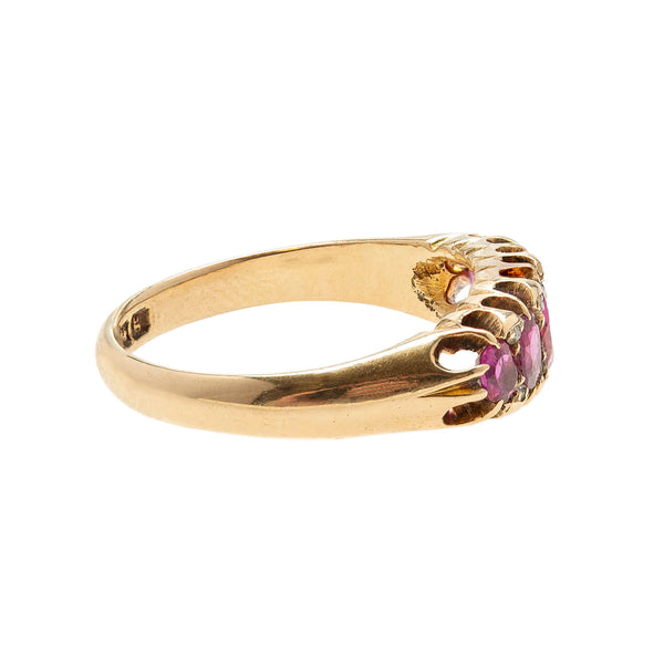 Georgian 18k No Heat Burmese Ruby + Diamond Ring