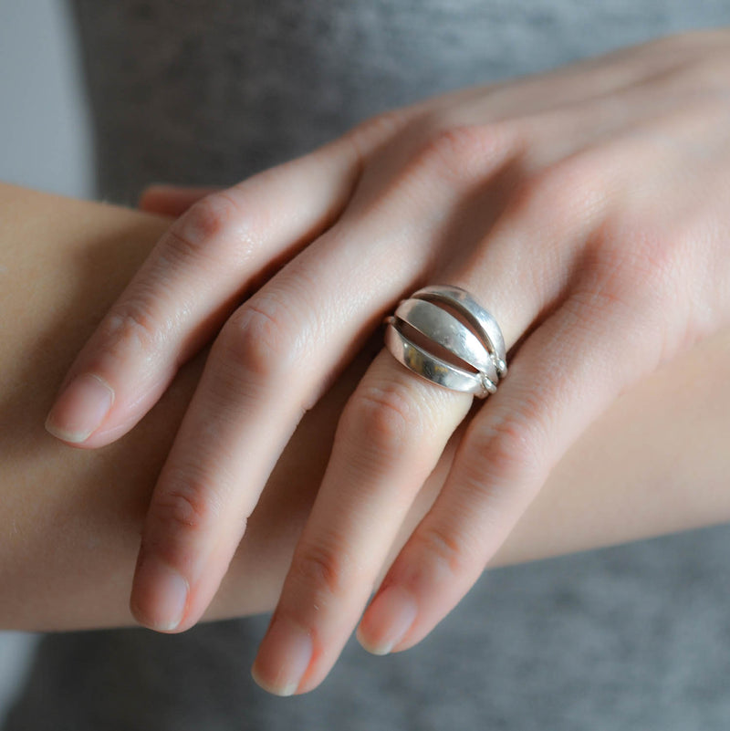 GEORG JENSEN Vintage Sterling Silver "Melon" Ring No. 427