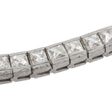 Custom Art Deco Style Platinum + French Cut Diamond Line Bracelet 20.90ctw