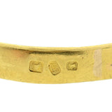 Art Deco French 18kt Diamond Enamel 3-Stone Ring