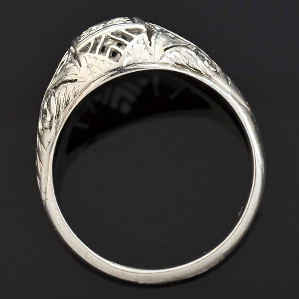 Art Deco Platinum/18kt Diamond Engagement Ring 0.35ct