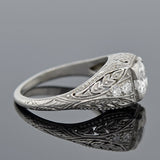 Art Deco Platinum & Diamond Engagement Ring .88ct