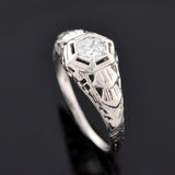 Art Deco 14kt Diamond Engagement Ring .26ct