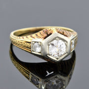 Edwardian Mixed Metals Diamond Engage Ring 0.50ctw