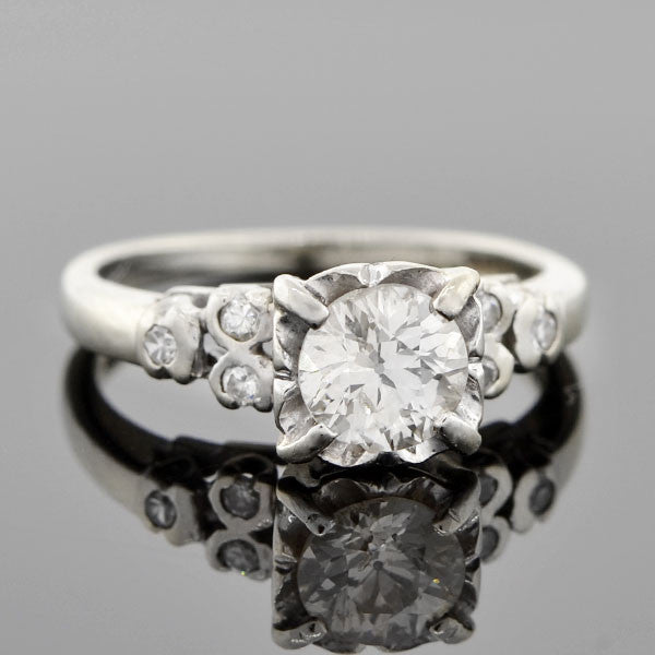Retro 14kt Diamond Engagement Ring .73ct