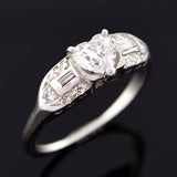 Retro Platinum & Heart Shaped Diamond Engagement Ring 0.50ct
