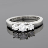 Estate Platinum 3-Stone Diamond Engagement Ring 0.73ctw