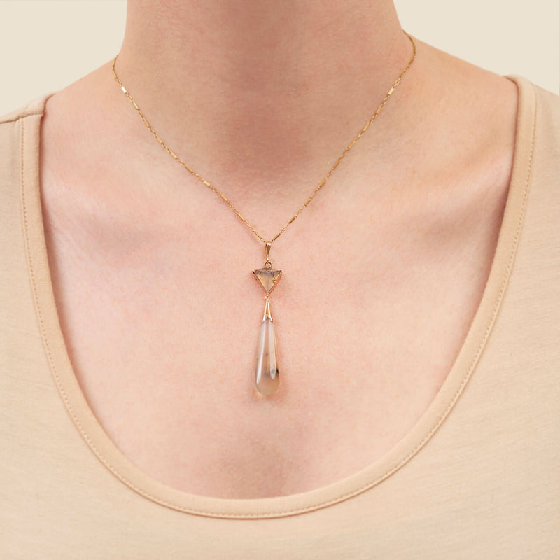 Victorian 14k Moss Agate Pendant
