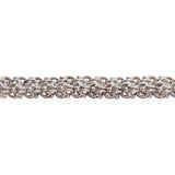 Victorian Long Sterling Beaded Link Chain 60"