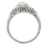 Art Deco 18kt Diamond Filigree Engagement Ring 0.30ct