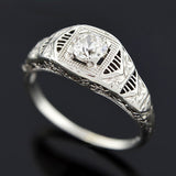 Art Deco 18kt Diamond Engagement Ring 0.48ct