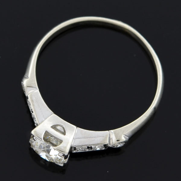 Art Deco 14kt Diamond Engagement Ring 0.73ct