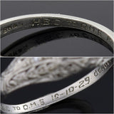 Art Deco Platinum Diamond Engagement Ring 0.35ct