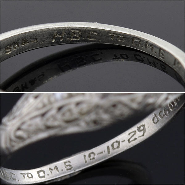 Art Deco Platinum Diamond Engagement Ring 0.35ct