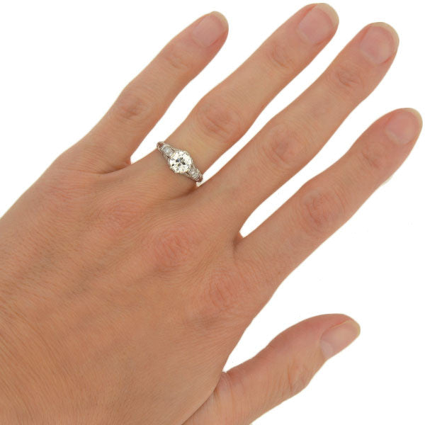 Art Deco Platinum Diamond Engagement Ring 1.16ct