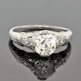 Art Deco Platinum Diamond Engagement Ring 1.16ct