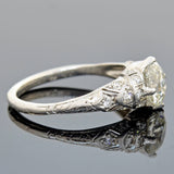 Art Deco Platinum Diamond Engagement Ring 1.44ct