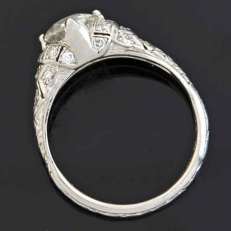 Art Deco Platinum Diamond Engagement Ring 1.44ct