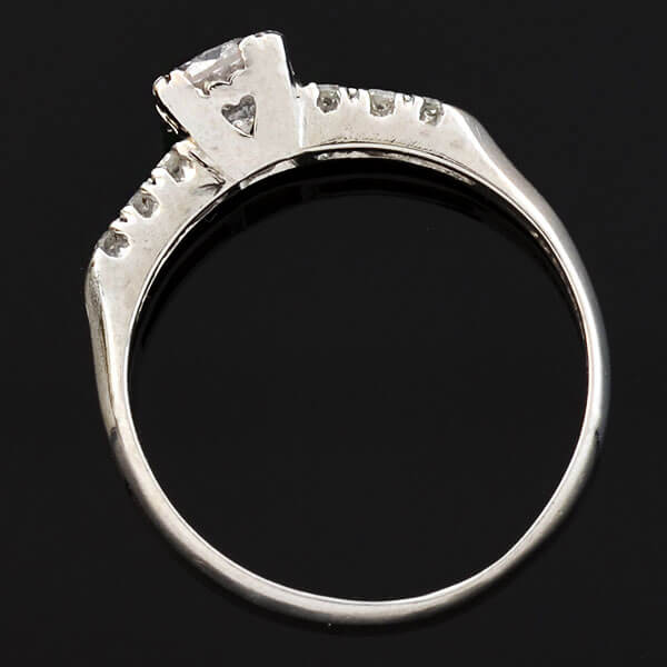 Late Art Deco Platinum Diamond Engagement Ring 0.54ct