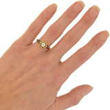 Georgian 18kt Gold Enameled Diamond Engagement Ring 0.60ct