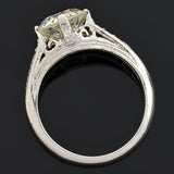 Art Deco Style Platinum Diamond Engagement Ring 1.85ct