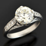 Art Deco Style Platinum Diamond Engagement Ring 1.85ct