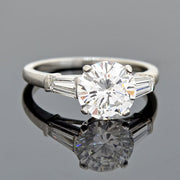 Vintage Platinum Diamond Engagement Ring 1.59ct