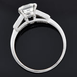 Art Deco Platinum Asscher Cut Diamond Engagement Ring 1.50ct