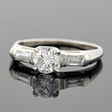 Retro Platinum Diamond Engagement Ring 0.52ct