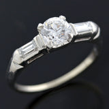 Retro Platinum Diamond Engagement Ring 0.52ct