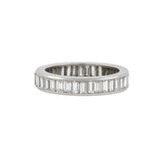 Retro Platinum Baguette Cut Diamond Eternity Band with French Hallmark 2.35ctw