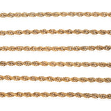 Victorian Style Long Gold-Plated Twisted Rope Chain Necklace 60"
