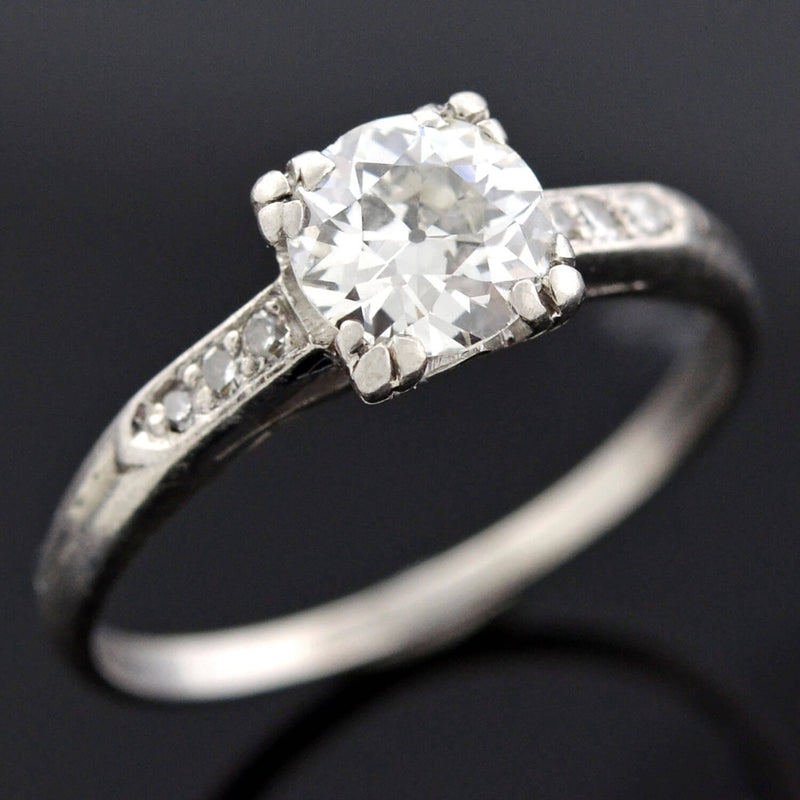 Retro Platinum Diamond Engagement Ring 0.68ct