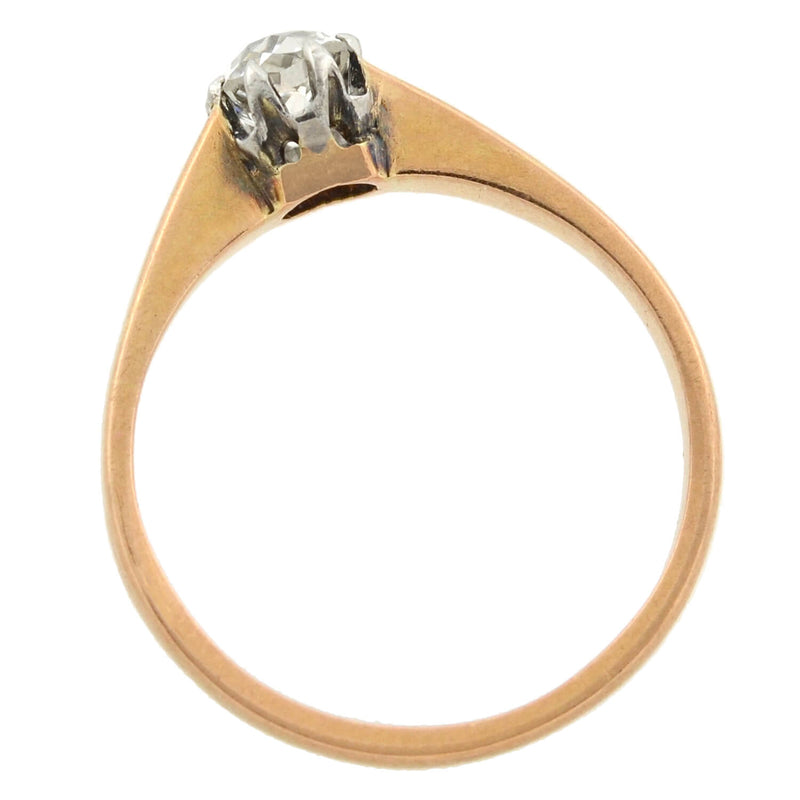 Art Deco French 18kt/Platinum Diamond Solitaire Engagement Ring 0.45ct