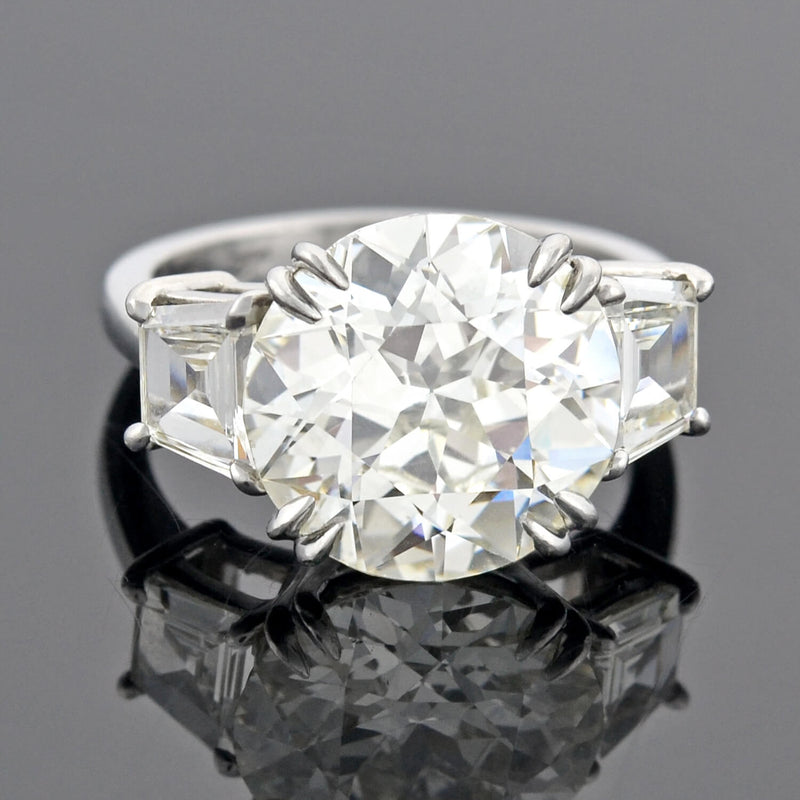 Vintage Platinum Old European Cut Diamond Engagement Ring 6.29ct