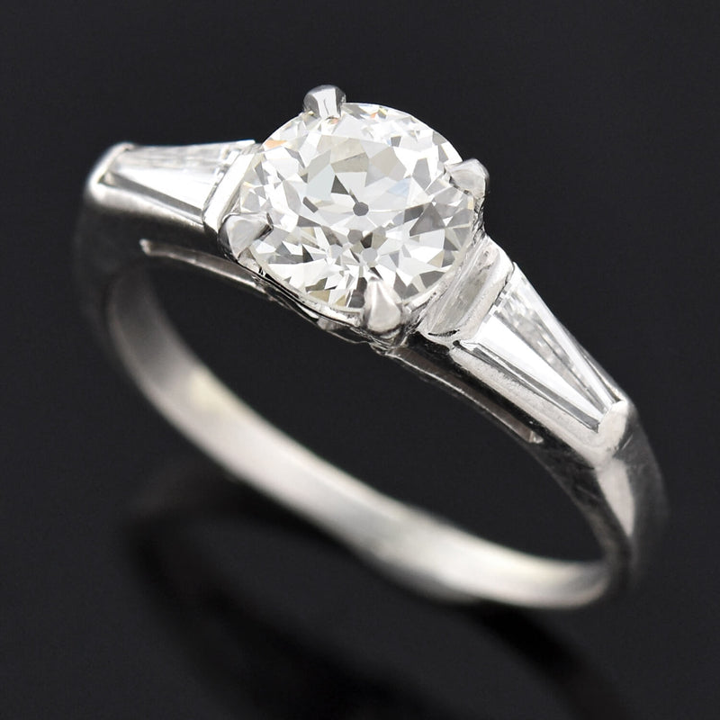 Retro Platinum Diamond Engagement Ring 1.00ct center On hold