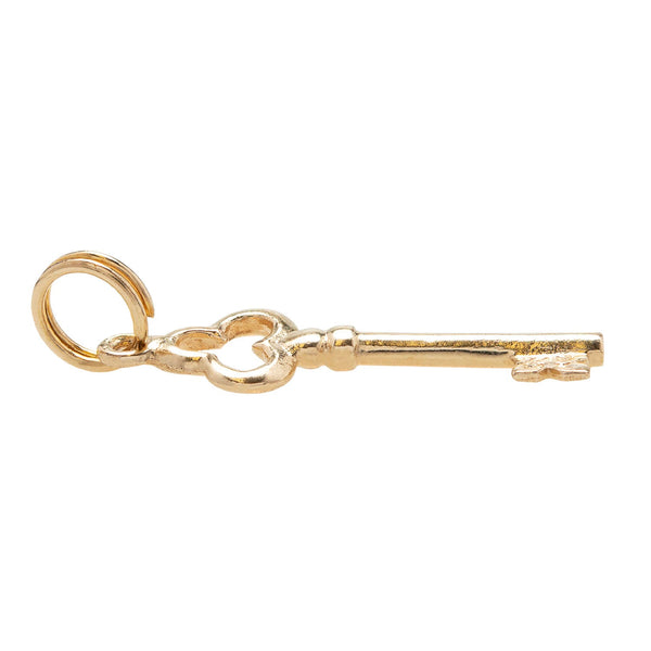 Vintage 14k Gold Skeleton Key Charm Pendant