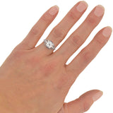 Art Deco Platinum Diamond + French Cut Sapphire Engagement Ring 0.85ct center