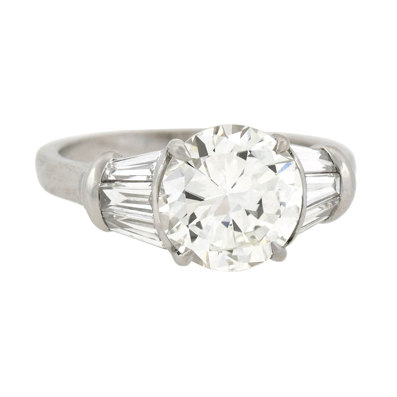 Vintage Platinum Diamond Engagement Ring 2.20ct center