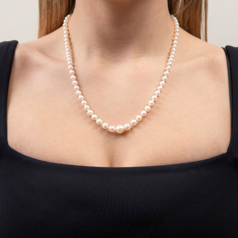 Vintage Cultured Pearl Necklace & 14k Clasp