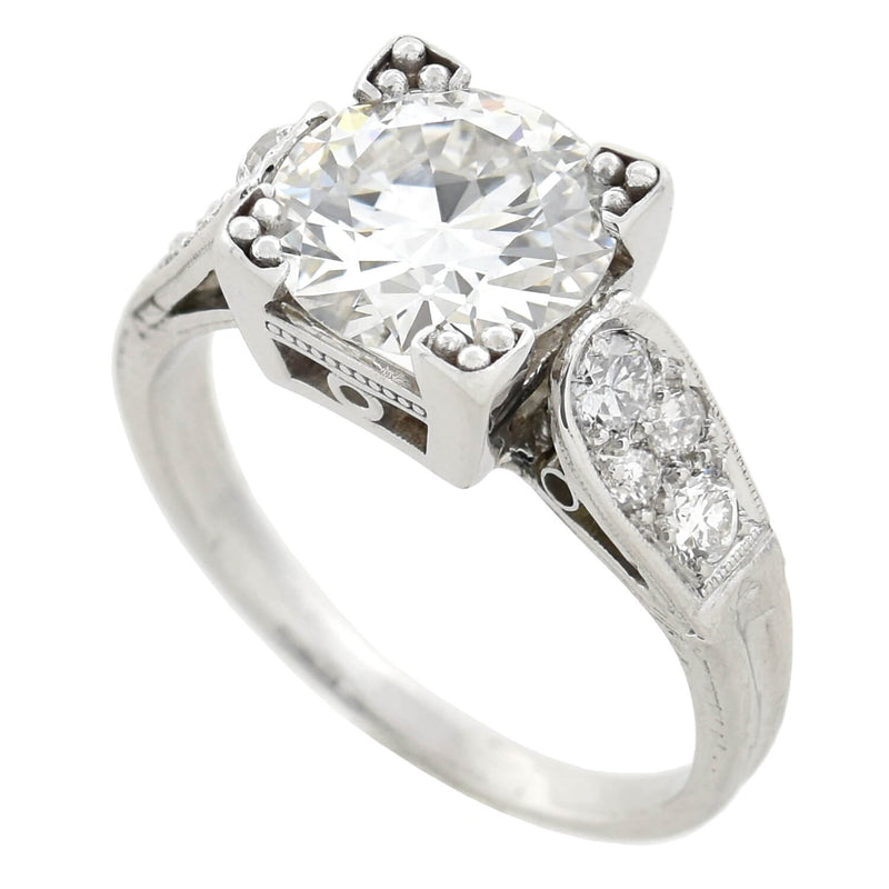Art Deco Platinum Diamond Engagement Ring 2.00ctw