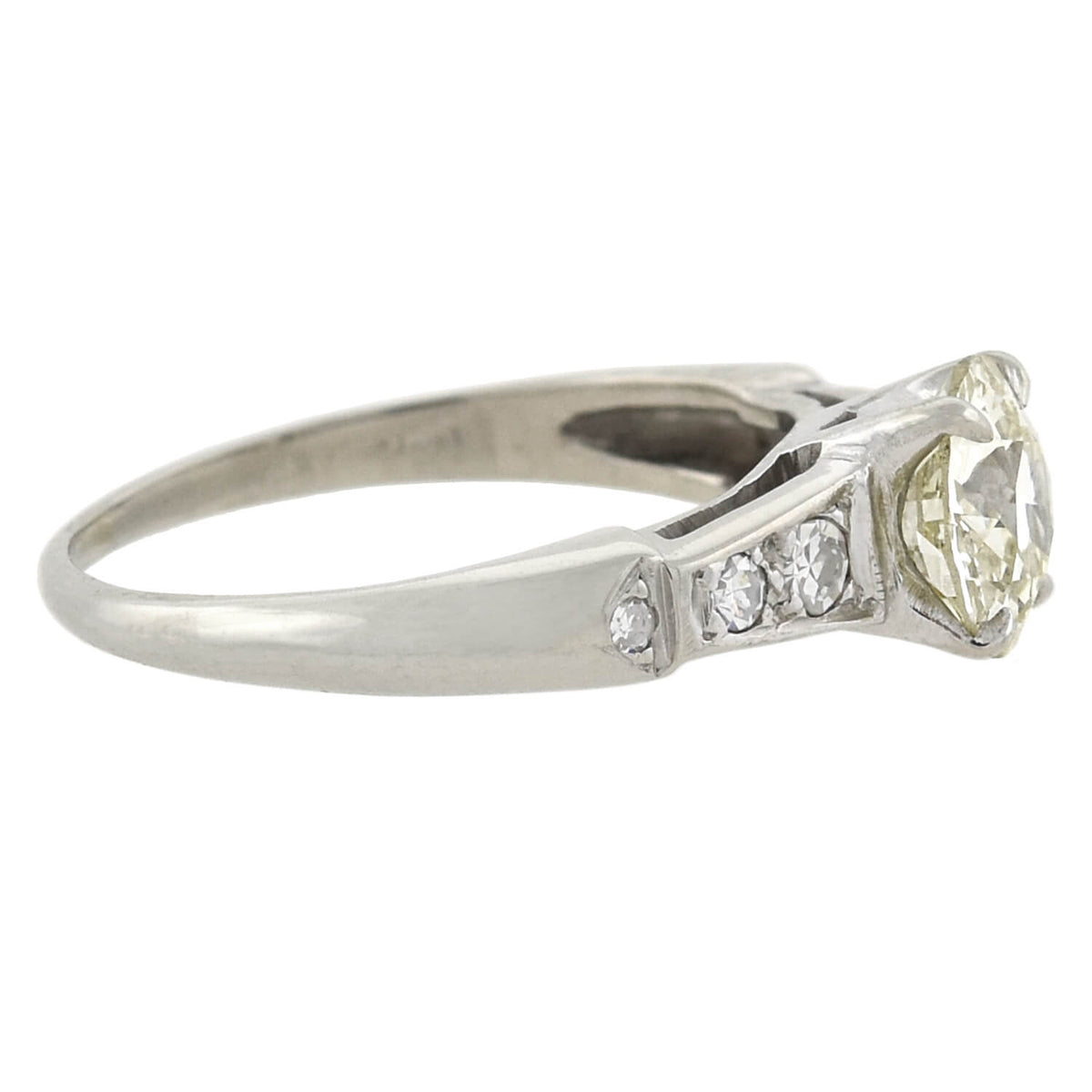 Art Deco 14kt Old European Diamond Engagement Ring 1.10ct