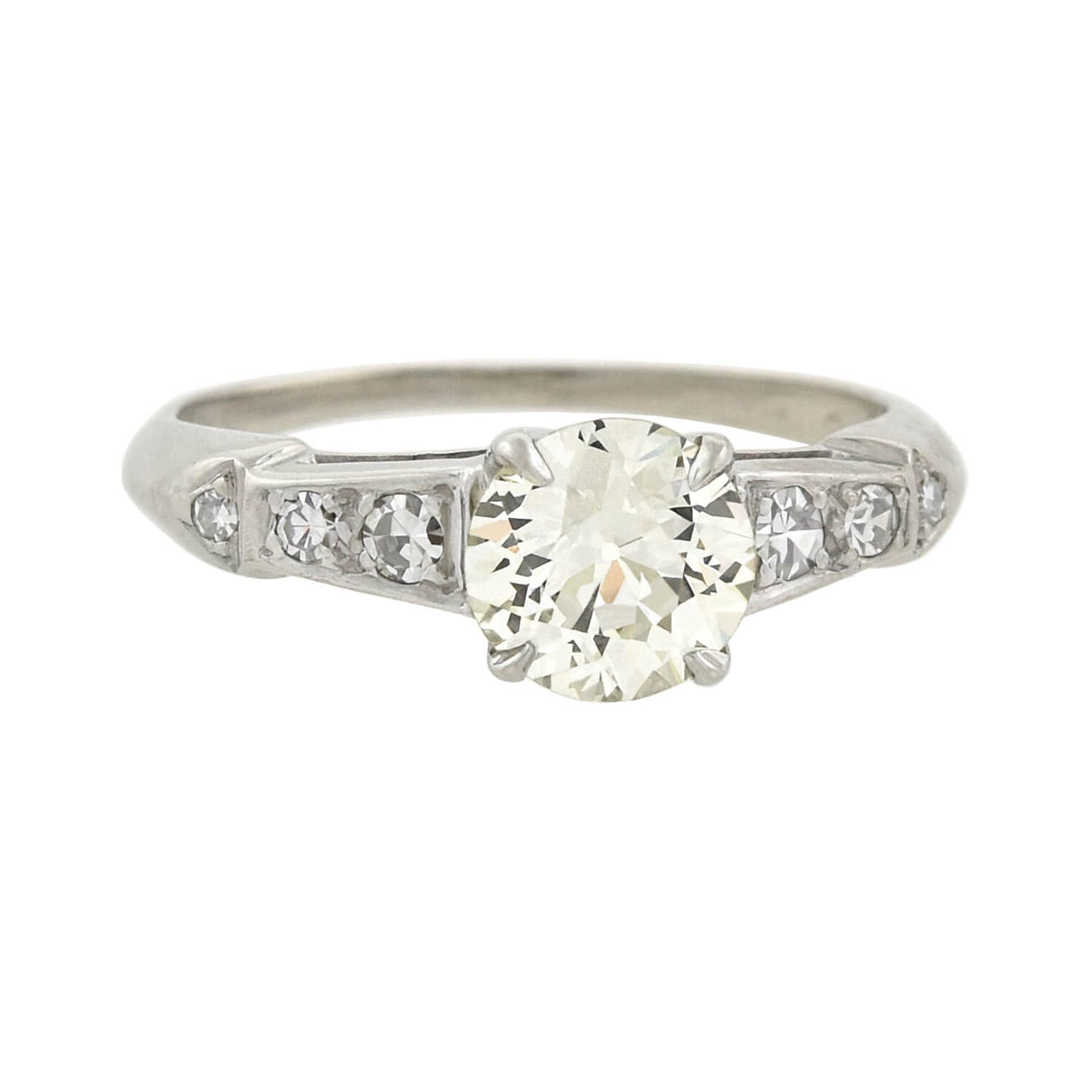 Art Deco 14kt Old European Diamond Engagement Ring 1.10ct