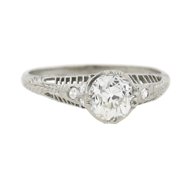 Art Deco Platinum Diamond Engagement Ring 0.82ct