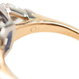 Vintage 18k + Platinum GIA-Certified No Heat Sapphire Diamond Ring 5.68ct center