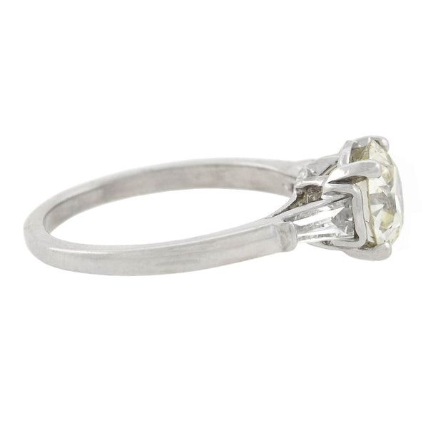 Retro Platinum Diamond Engagement Ring 1.71ct center